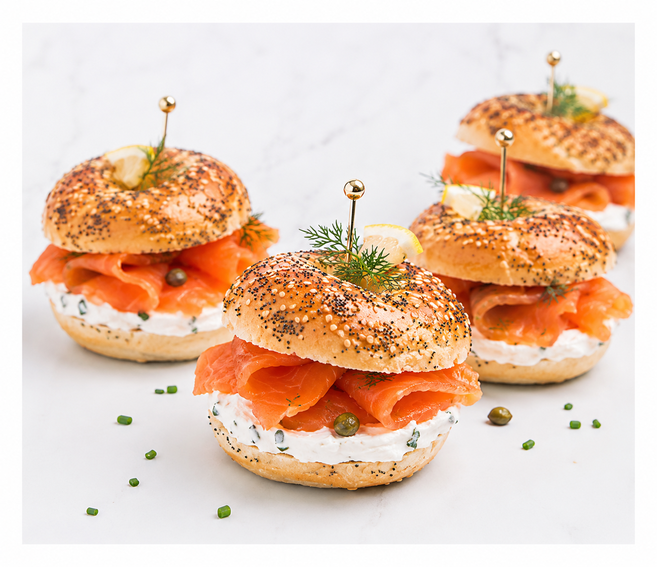 Bagel avec fromage à la crème et saumon fumé